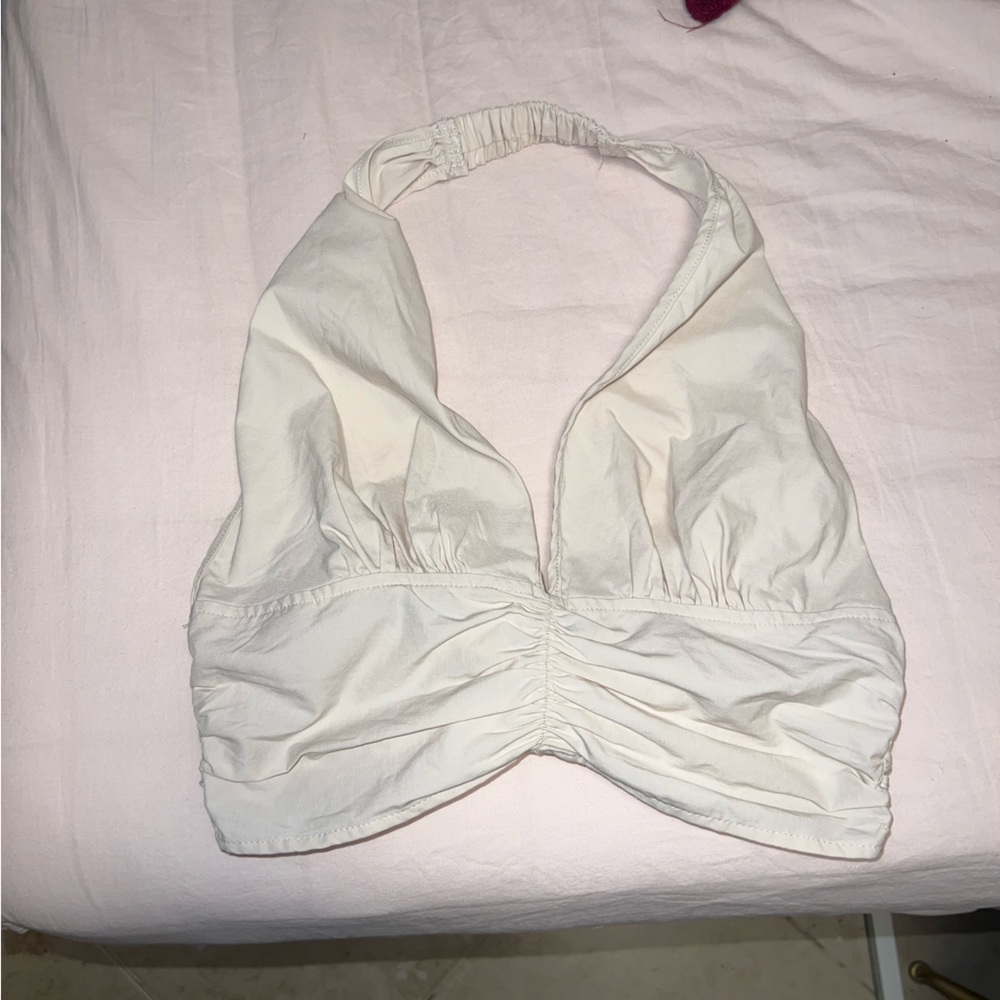 Halter top beige tie back